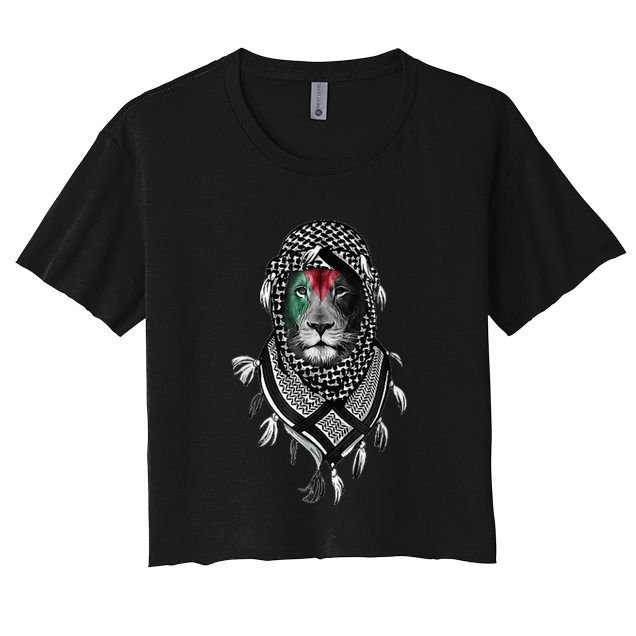 Palestinian Lion Free Palestine Free Gaza Palestine Flag Crop Top