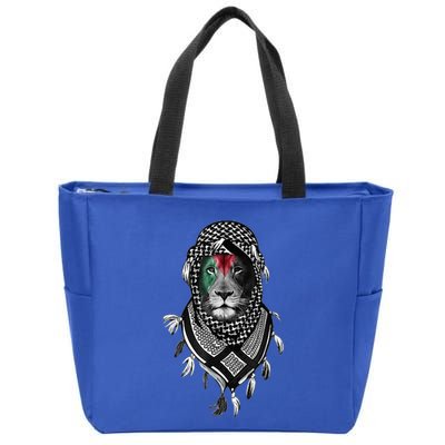 Palestinian Lion Free Palestine Free Gaza Palestine Flag Zip Tote Bag