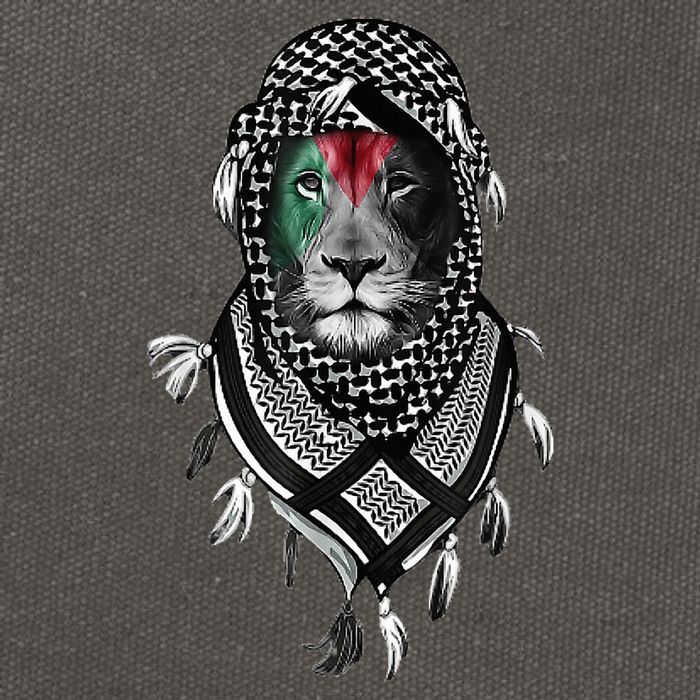 Palestinian Lion Free Palestine Free Gaza Palestine Flag Cotton Canvas Backpack