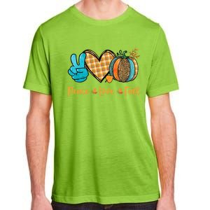 Peace Love Fall Pumpkin Autum Happy Fall Thanksgiving Gift Adult ChromaSoft Performance T-Shirt