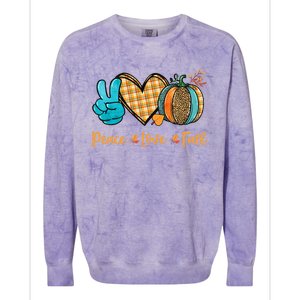 Peace Love Fall Pumpkin Autum Happy Fall Thanksgiving Gift Colorblast Crewneck Sweatshirt