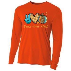 Peace Love Fall Pumpkin Autum Happy Fall Thanksgiving Gift Cooling Performance Long Sleeve Crew