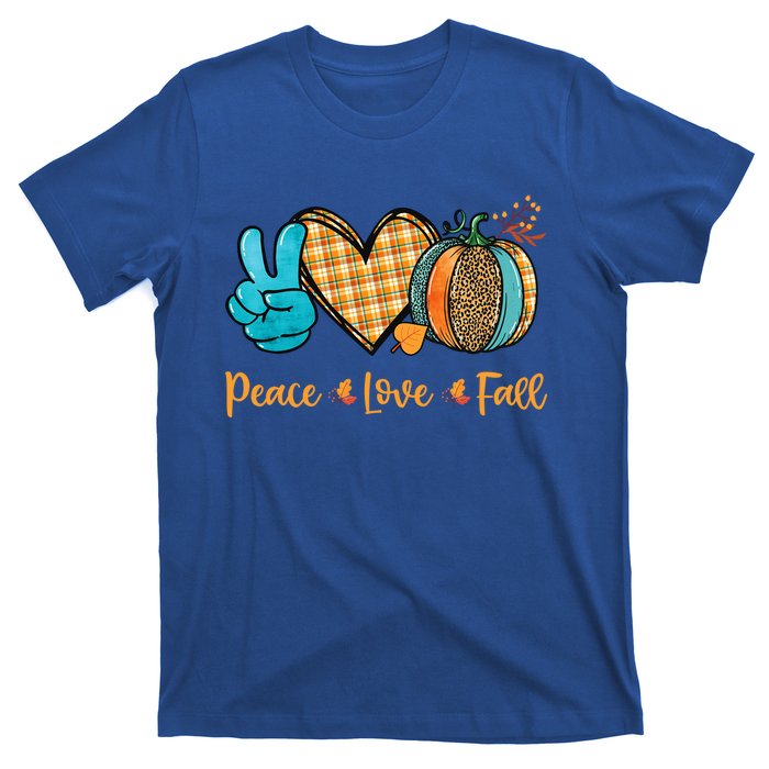 Peace Love Fall Pumpkin Autum Happy Fall Thanksgiving Gift T-Shirt