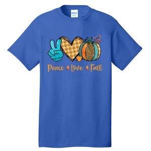 Peace Love Fall Pumpkin Autum Happy Fall Thanksgiving Gift Tall T-Shirt