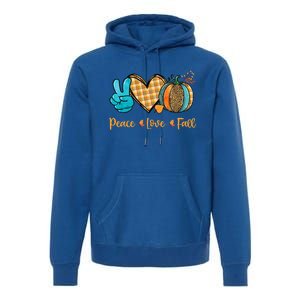 Peace Love Fall Pumpkin Autum Happy Fall Thanksgiving Gift Premium Hoodie