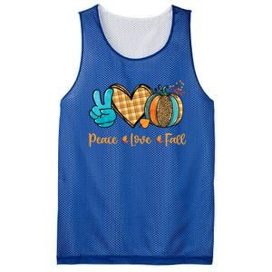 Peace Love Fall Pumpkin Autum Happy Fall Thanksgiving Gift Mesh Reversible Basketball Jersey Tank