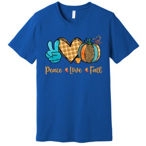 Peace Love Fall Pumpkin Autum Happy Fall Thanksgiving Gift Premium T-Shirt