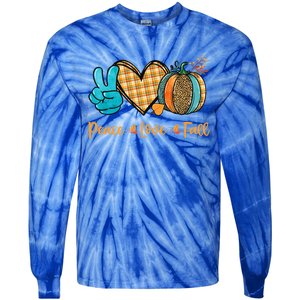 Peace Love Fall Pumpkin Autum Happy Fall Thanksgiving Gift Tie-Dye Long Sleeve Shirt