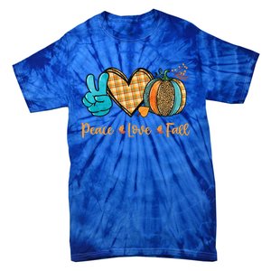 Peace Love Fall Pumpkin Autum Happy Fall Thanksgiving Gift Tie-Dye T-Shirt