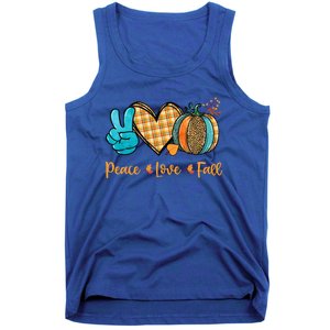 Peace Love Fall Pumpkin Autum Happy Fall Thanksgiving Gift Tank Top