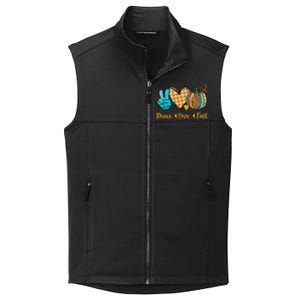 Peace Love Fall Pumpkin Autum Happy Fall Thanksgiving Gift Collective Smooth Fleece Vest