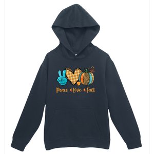 Peace Love Fall Pumpkin Autum Happy Fall Thanksgiving Gift Urban Pullover Hoodie