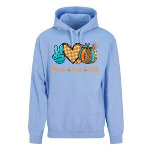 Peace Love Fall Pumpkin Autum Happy Fall Thanksgiving Gift Unisex Surf Hoodie