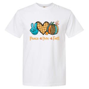 Peace Love Fall Pumpkin Autum Happy Fall Thanksgiving Gift Garment-Dyed Heavyweight T-Shirt