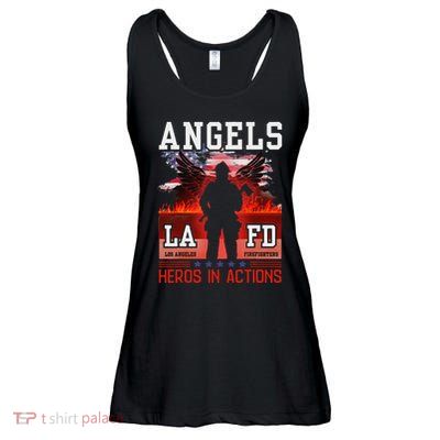 Proud La Firefighters Lafd Los Angeles Firefighters Hero Usa Gift Ladies Essential Flowy Tank