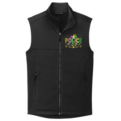 Police Lover Funny Mardi Gras Carnival Party Gift Collective Smooth Fleece Vest