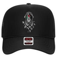 Palestinian Lion Free Palestine Free Gaza Palestine Flag High Crown Mesh Back Trucker Hat