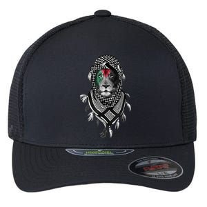 Palestinian Lion Free Palestine Free Gaza Palestine Flag Flexfit Unipanel Trucker Cap