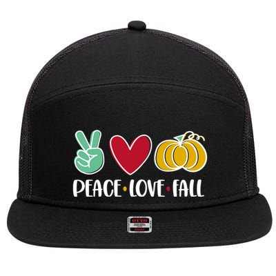 Peace Love Fall Cute 7 Panel Mesh Trucker Snapback Hat