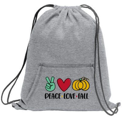 Peace Love Fall Cute Sweatshirt Cinch Pack Bag