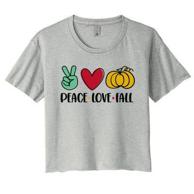 Peace Love Fall Cute Women's Crop Top Tee