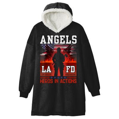 Proud La Firefighters Lafd Los Angeles Firefighters Hero Usa Hooded Wearable Blanket