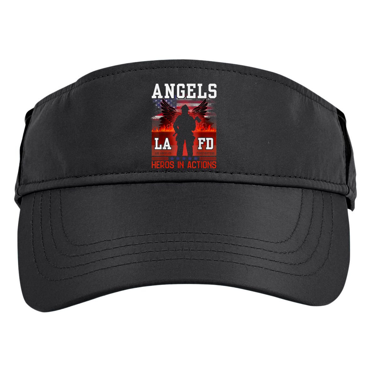 Proud La Firefighters Lafd Los Angeles Firefighters Hero Usa Adult Drive Performance Visor