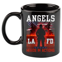 Proud La Firefighters Lafd Los Angeles Firefighters Hero Usa 11oz C Handle Ceramic Mug