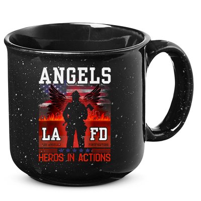 Proud La Firefighters Lafd Los Angeles Firefighters Hero Usa 15oz Campfire Ceramic Mug