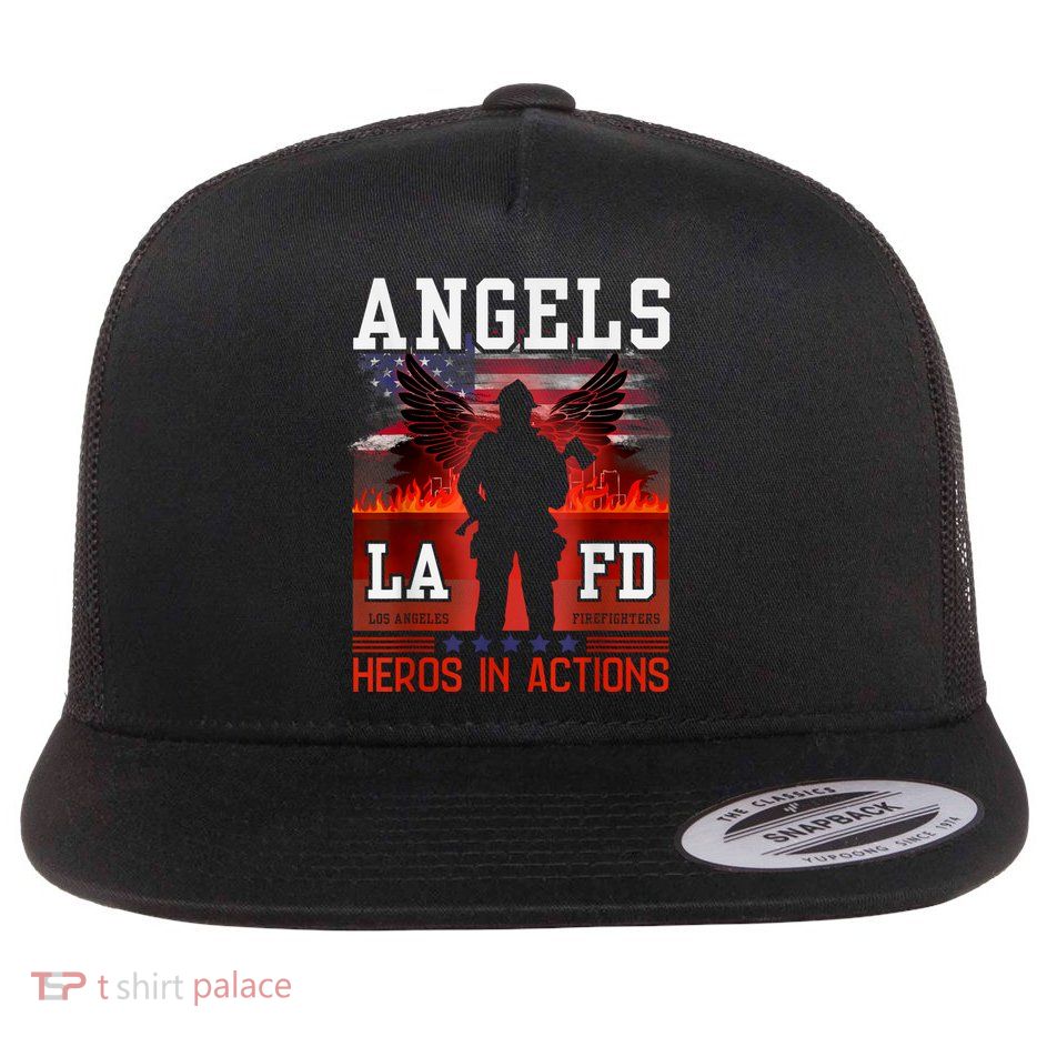 Proud La Firefighters Lafd Los Angeles Firefighters Hero Usa Flatbill Hat