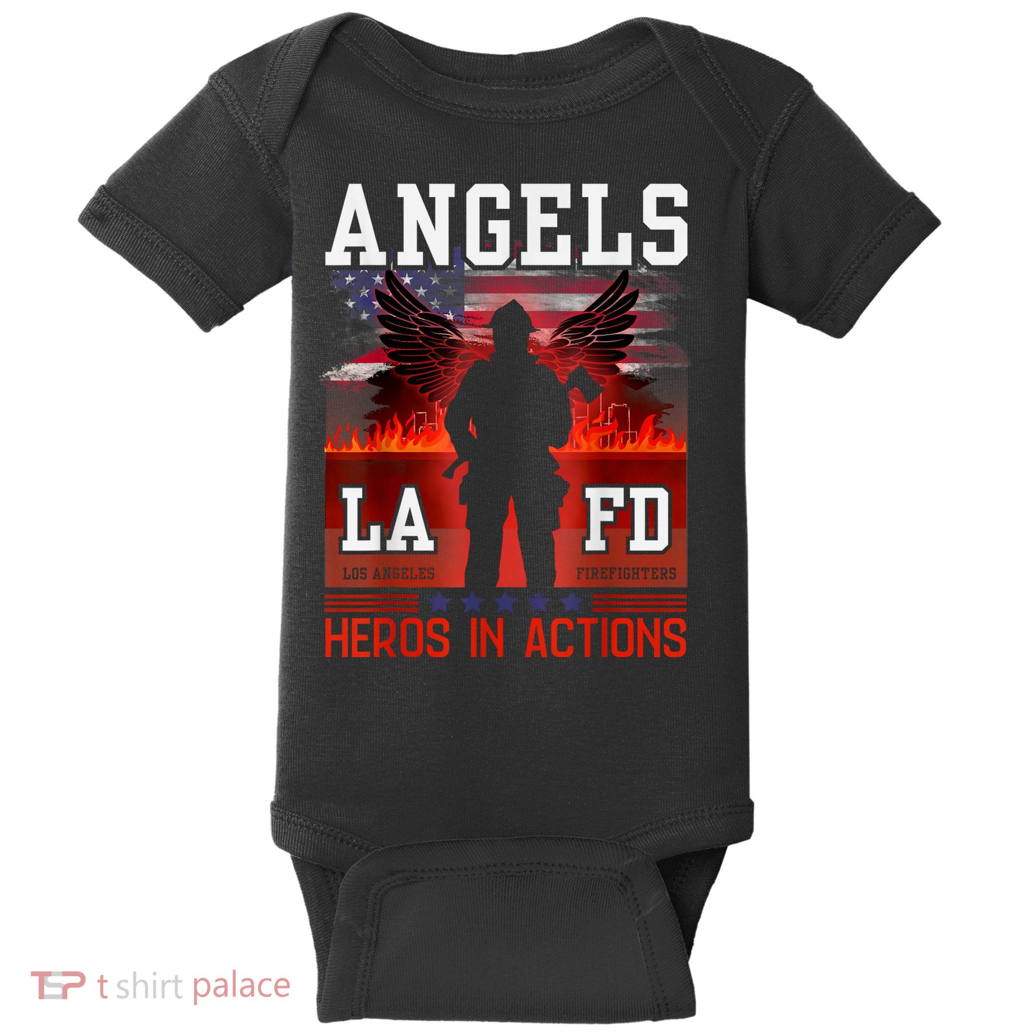 Proud La Firefighters Lafd Los Angeles Firefighters Hero Usa Baby Bodysuit