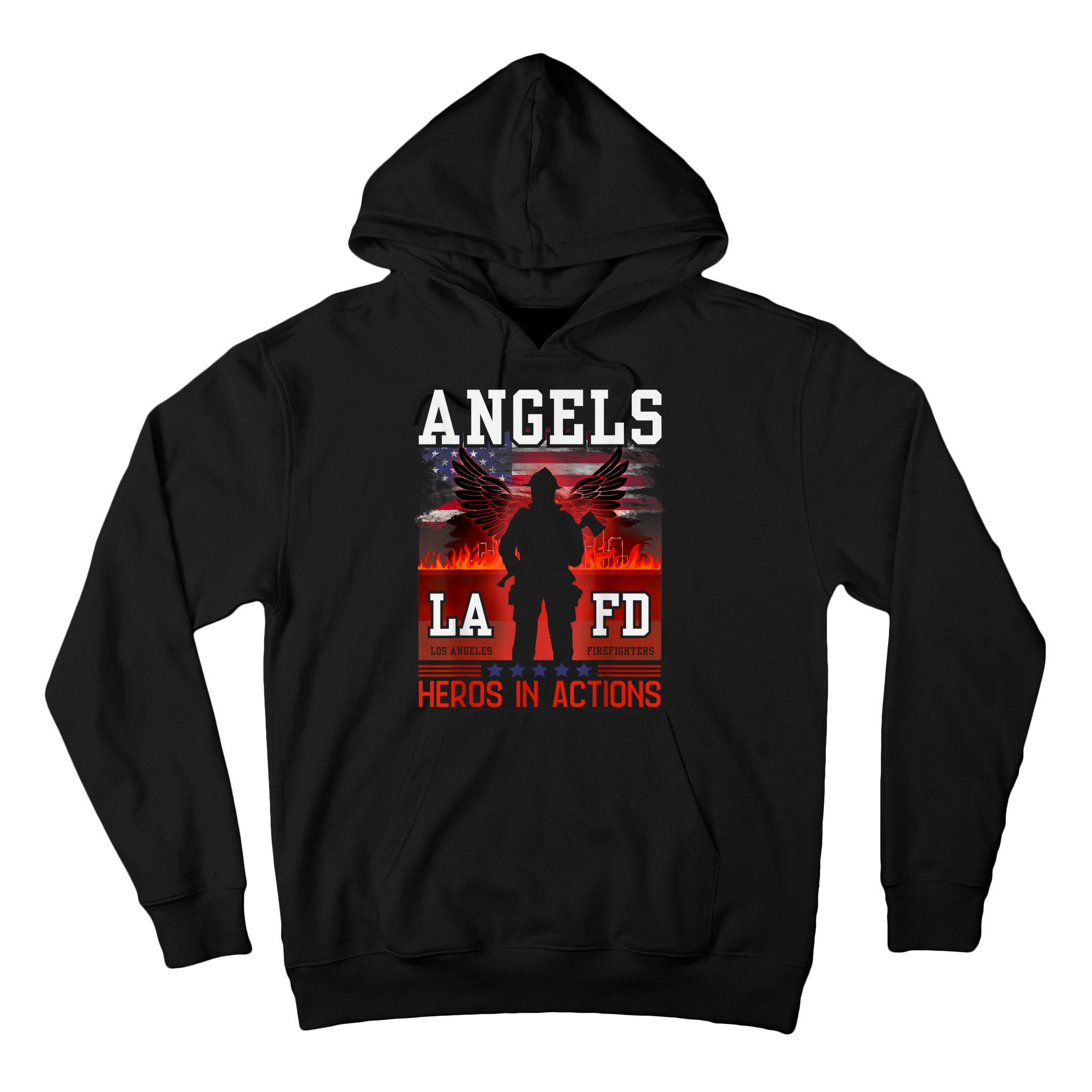 Proud La Firefighters Lafd Los Angeles Firefighters Hero Usa Tall Hoodie
