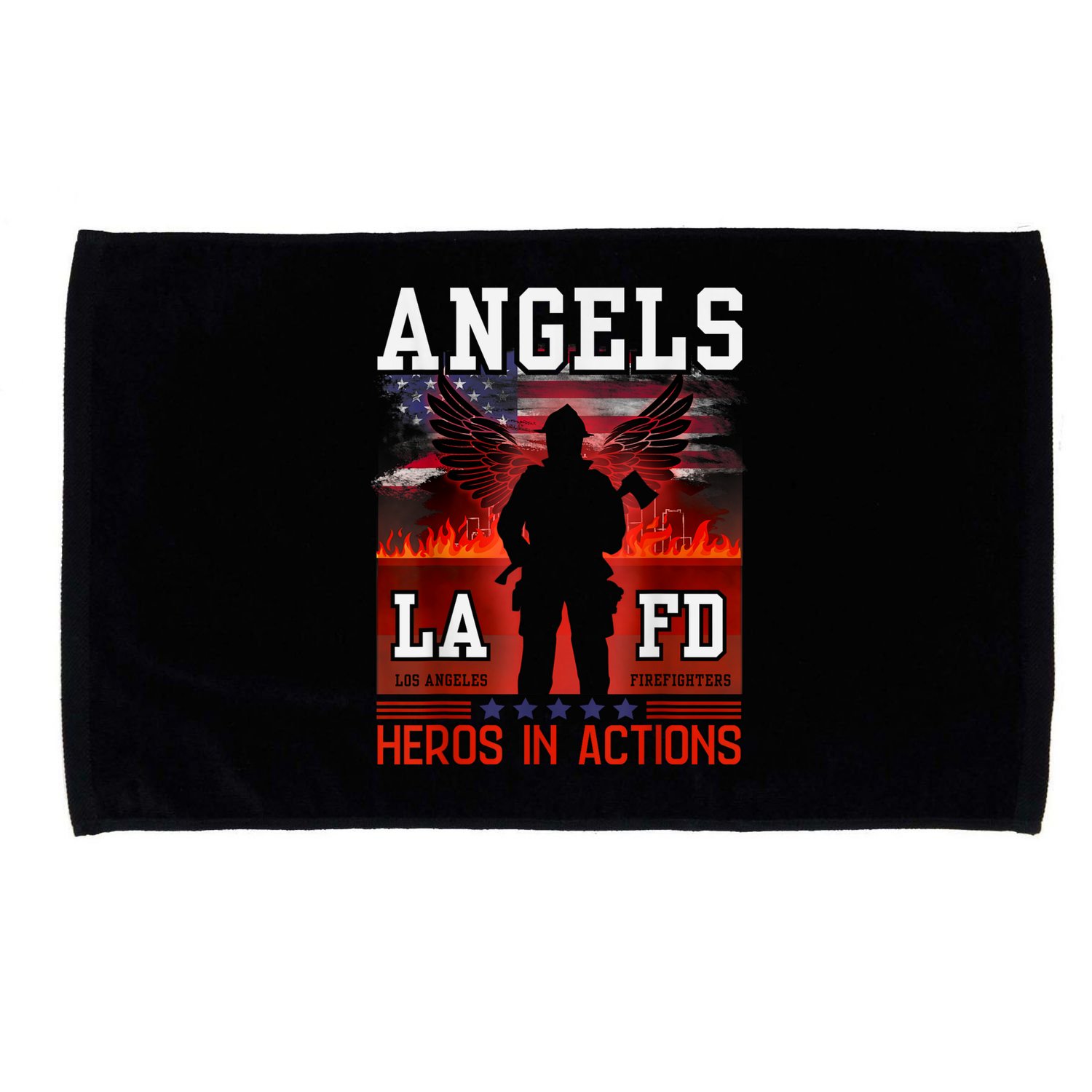 Proud La Firefighters Lafd Los Angeles Firefighters Hero Usa Microfiber Hand Towel