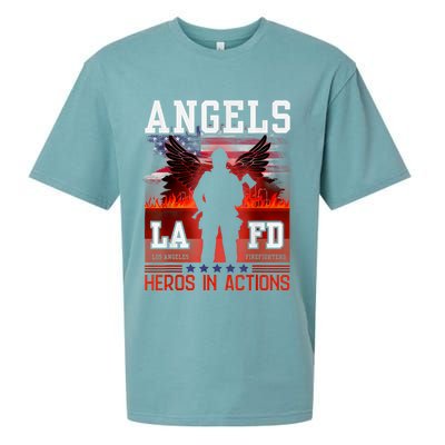 Proud La Firefighters Lafd Los Angeles Firefighters Hero Usa Sueded Cloud Jersey T-Shirt