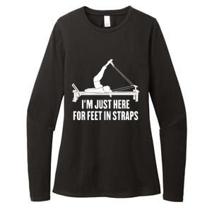 Pilates Lover Funny IM Just Here For Feet In Straps Gift Womens CVC Long Sleeve Shirt