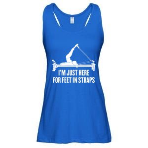 Pilates Lover Funny IM Just Here For Feet In Straps Gift Ladies Essential Flowy Tank