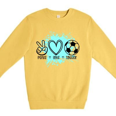 Peace Love Football Cool Gift Premium Crewneck Sweatshirt