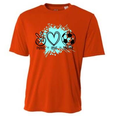 Peace Love Football Cool Gift Cooling Performance Crew T-Shirt