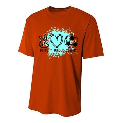 Peace Love Football Cool Gift Performance Sprint T-Shirt