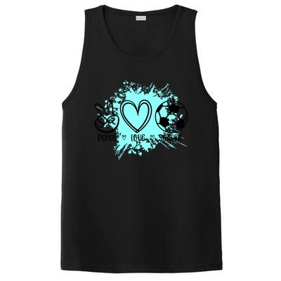 Peace Love Football Cool Gift PosiCharge Competitor Tank