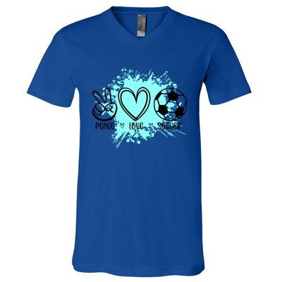 Peace Love Football Cool Gift V-Neck T-Shirt