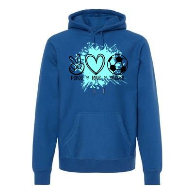 Peace Love Football Cool Gift Premium Hoodie