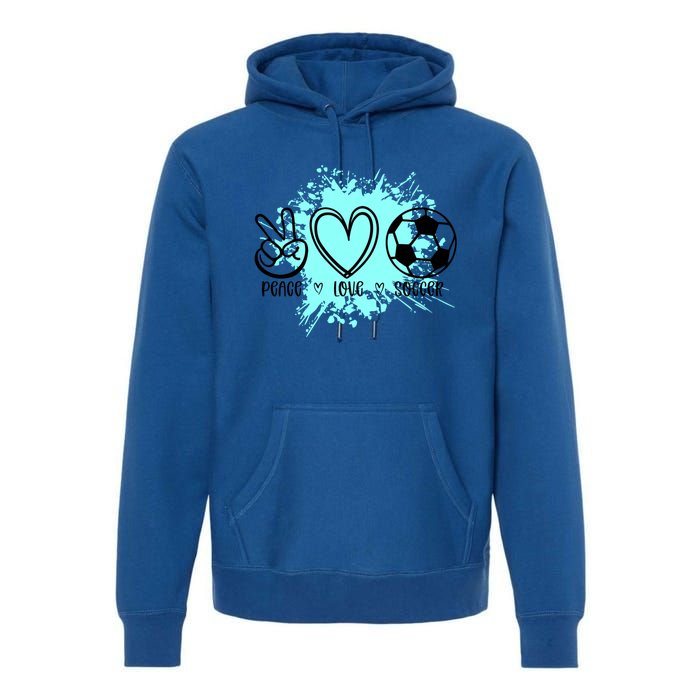 Peace Love Football Cool Gift Premium Hoodie