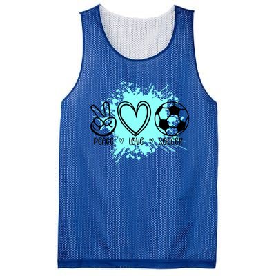 Peace Love Football Cool Gift Mesh Reversible Basketball Jersey Tank