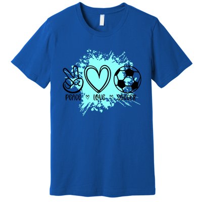 Peace Love Football Cool Gift Premium T-Shirt