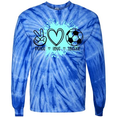 Peace Love Football Cool Gift Tie-Dye Long Sleeve Shirt