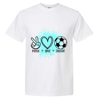 Peace Love Football Cool Gift Garment-Dyed Heavyweight T-Shirt