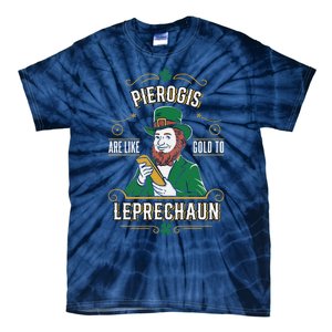 Pierogi Lover Funny St. PatrickS Day Leprechaun Tie-Dye T-Shirt