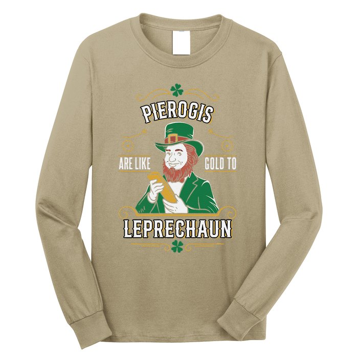 Pierogi Lover Funny St. PatrickS Day Leprechaun Long Sleeve Shirt