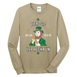 Pierogi Lover Funny St. PatrickS Day Leprechaun Tall Long Sleeve T-Shirt